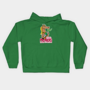 Mooroolbark Mustangs Women's Veterans Premiers 2022 (WEG / Mark Knight style w/ transparant bg) Kids Hoodie